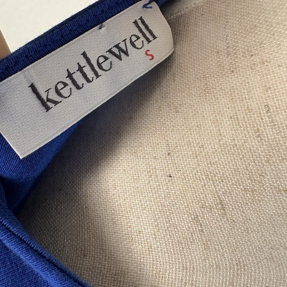 Kettlewell Ruched Faux Wrap Top Size S Royal Blue Business Casual Career 121 - Picture 3 of 5